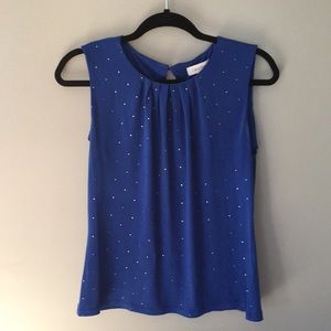Blue blouse with silver dot detail